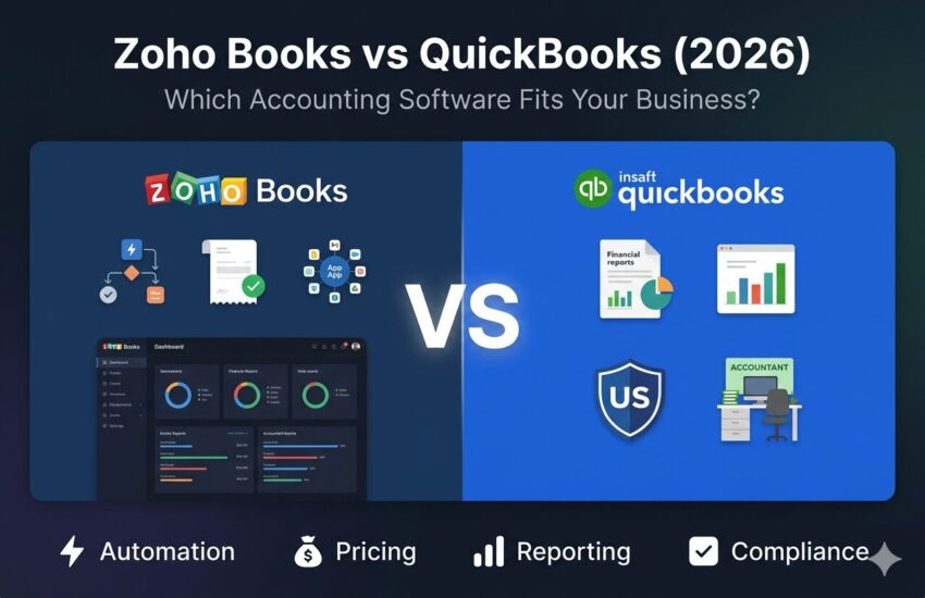 Zoho Books vs QuickBooks 2026 comparison - best accounting software for small business